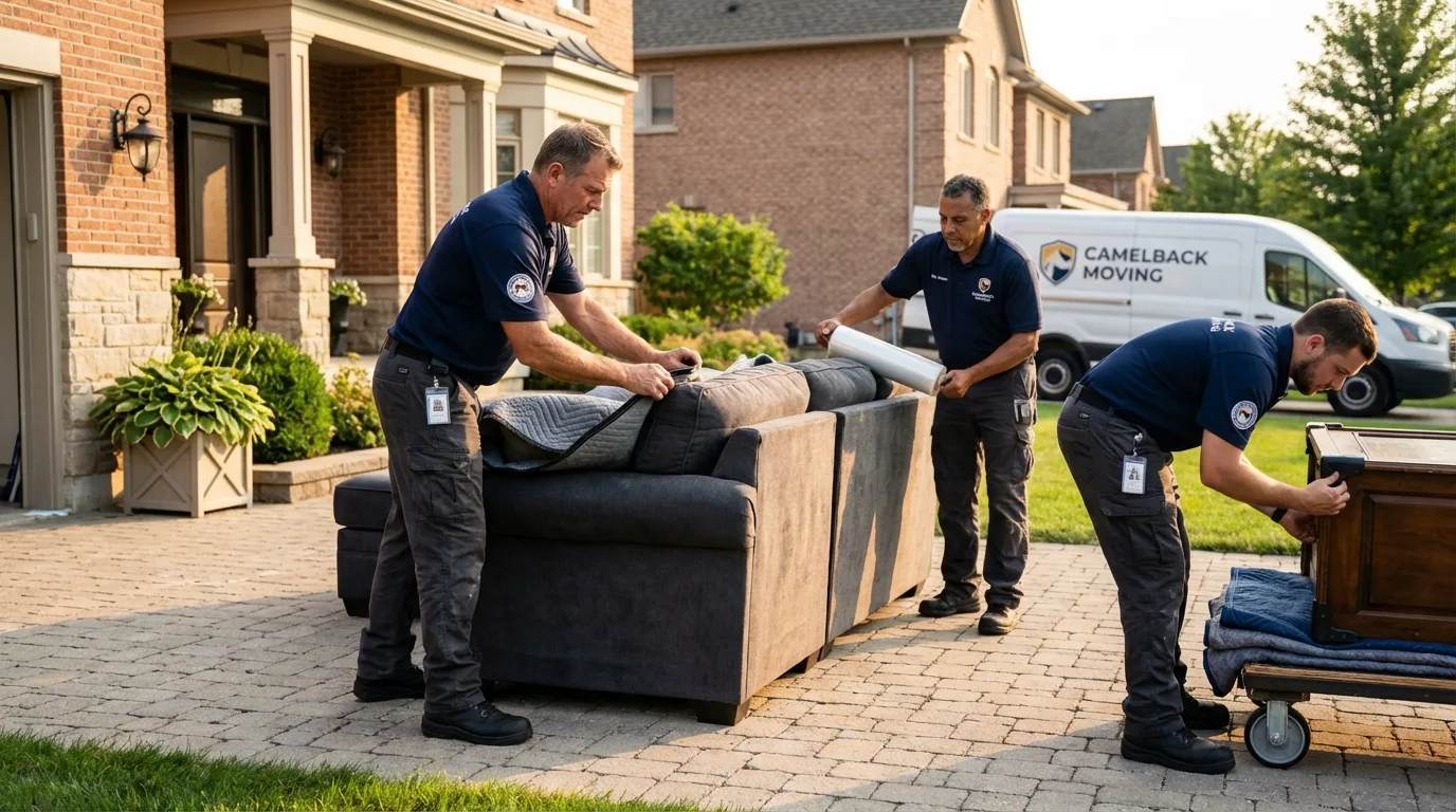 Large estate moving crew wrapping furniture in Springfield, SD