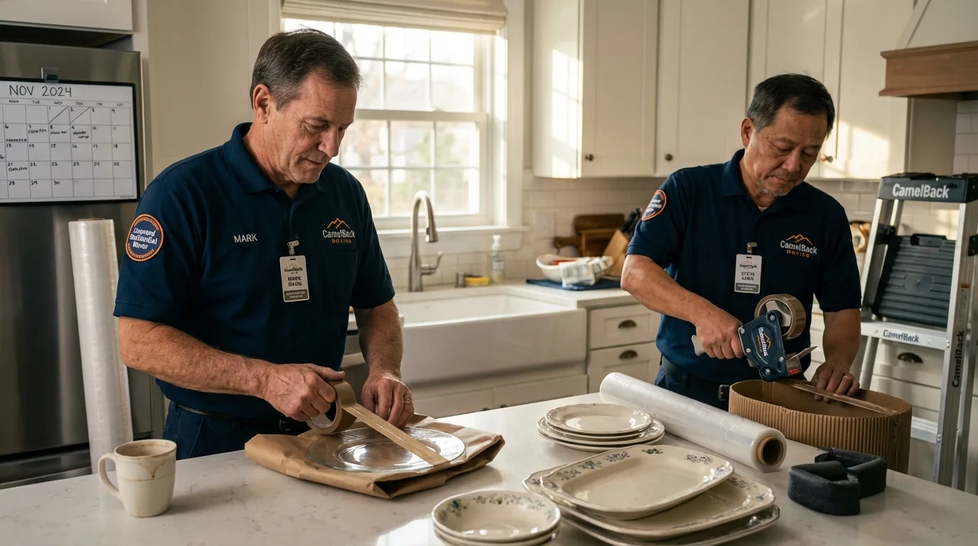 Professional crew packing kitchen dishware in Springfield, SD
